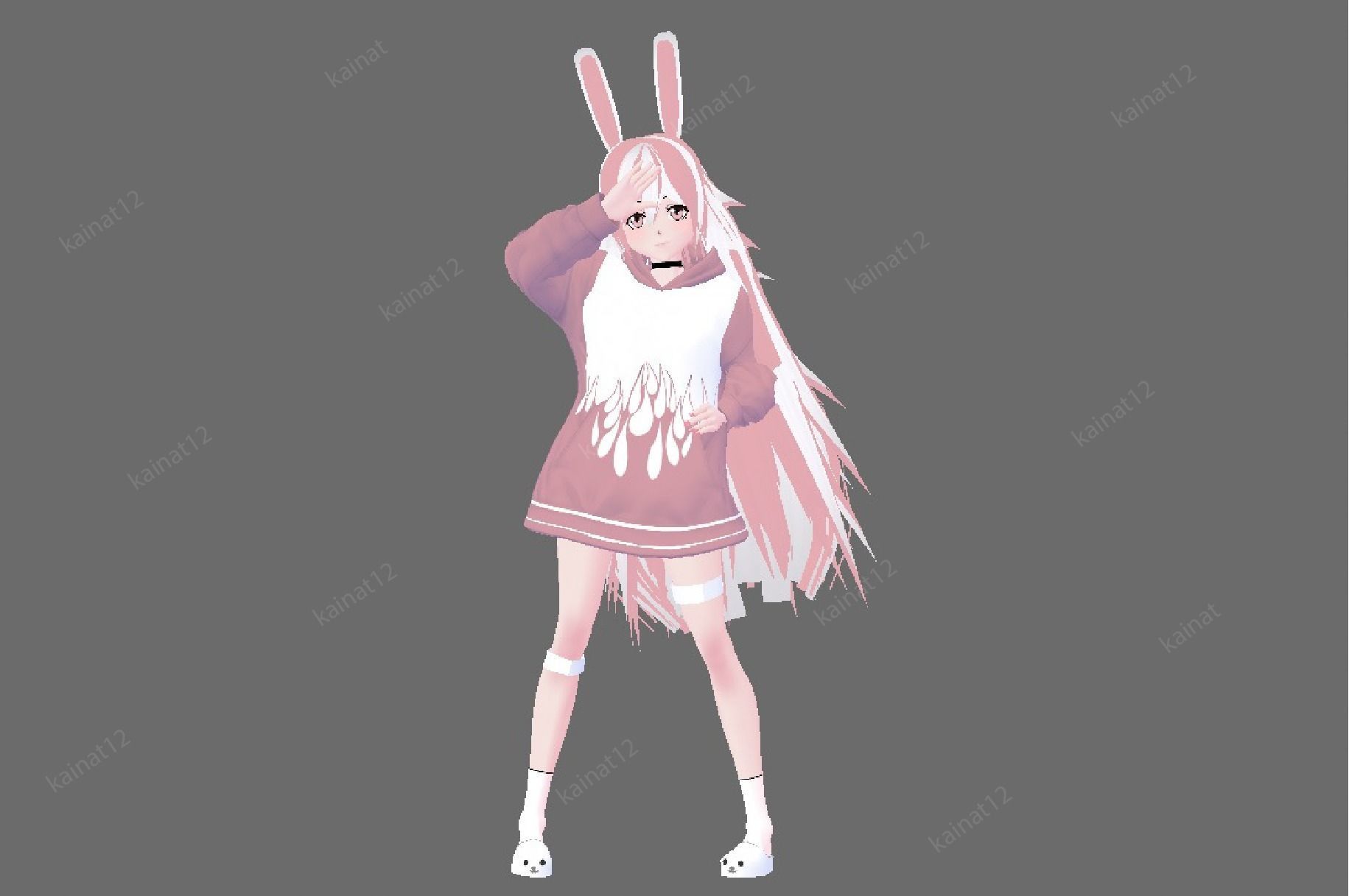 3D low poly avatar for vrchat vtubing and also for gaming Low-poly 3D model_9