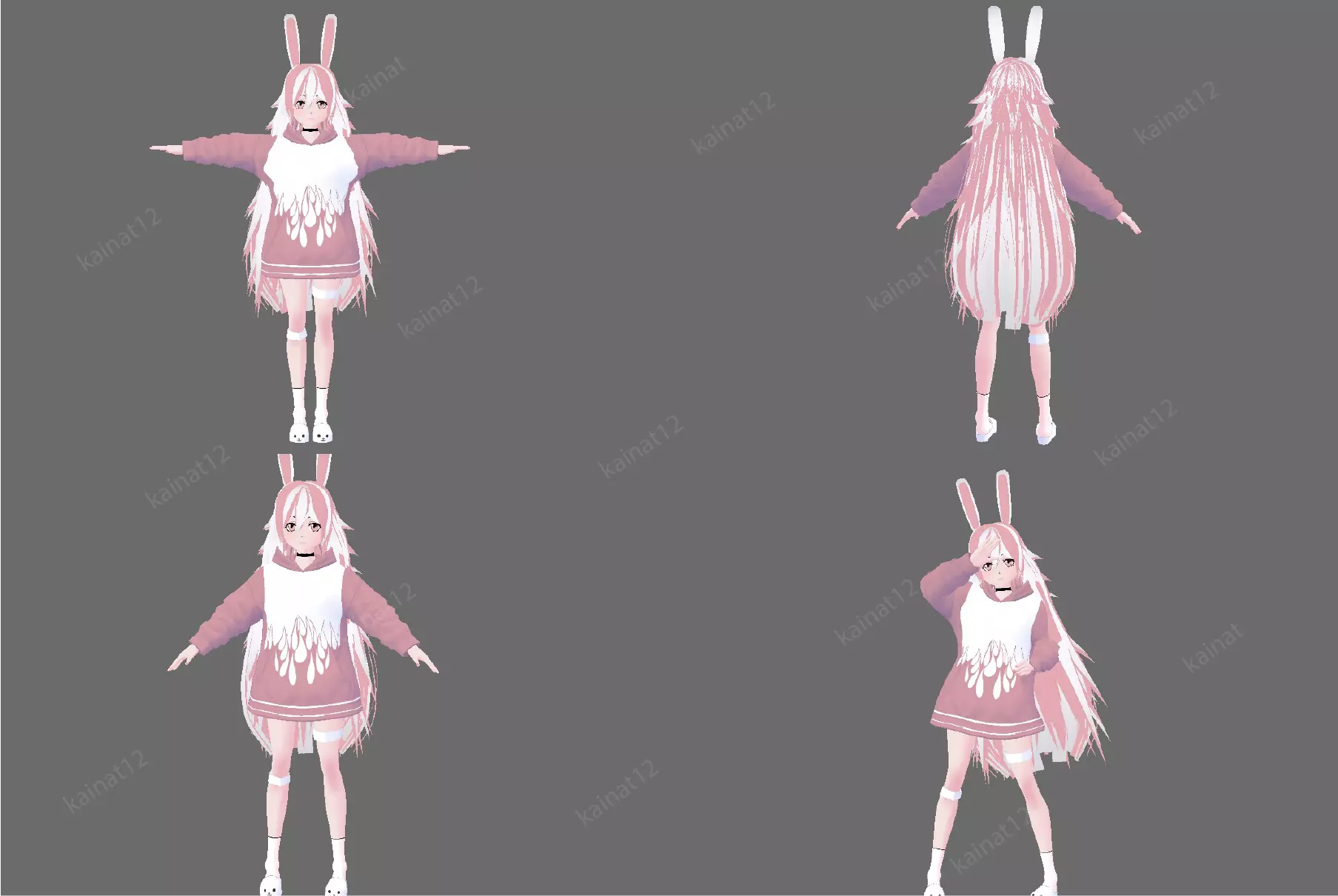 3D low poly avatar for vrchat vtubing and also for gaming Low-poly 3D model_0