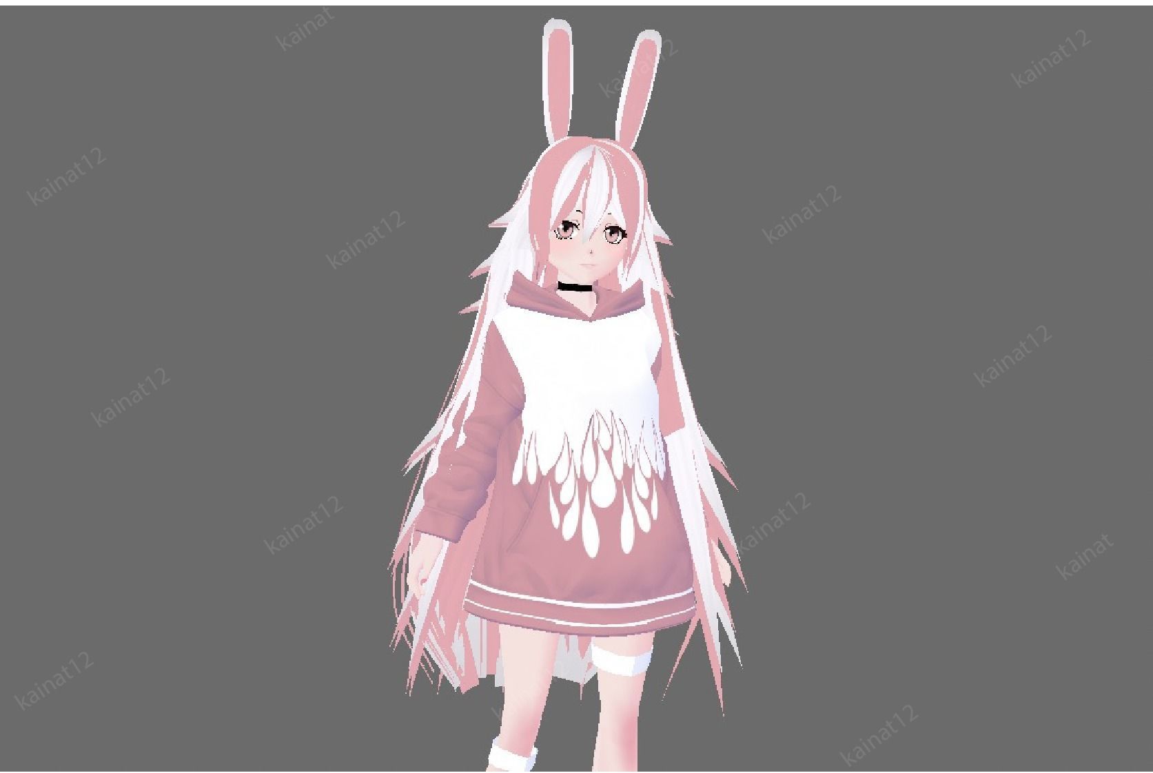3D low poly avatar for vrchat vtubing and also for gaming Low-poly 3D model_3