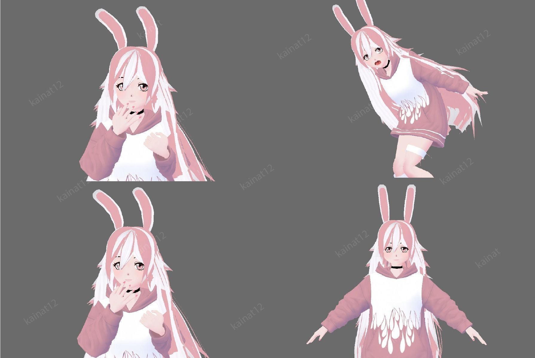 3D low poly avatar for vrchat vtubing and also for gaming Low-poly 3D model_2