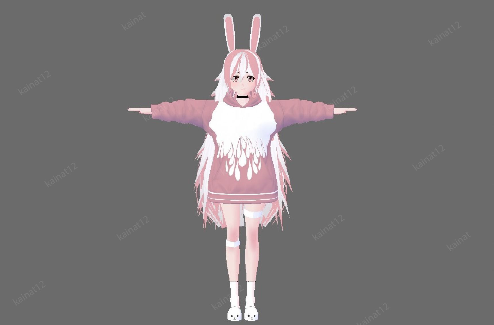 3D low poly avatar for vrchat vtubing and also for gaming Low-poly 3D model_6