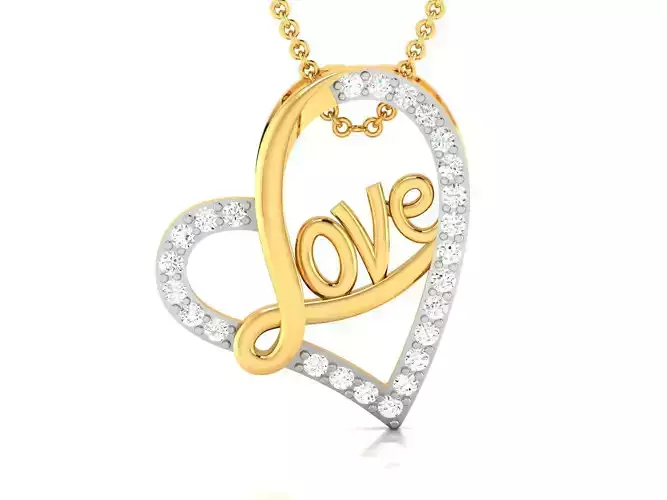 Women Heart Pendant 3dm STL OBJ FBX Render Details