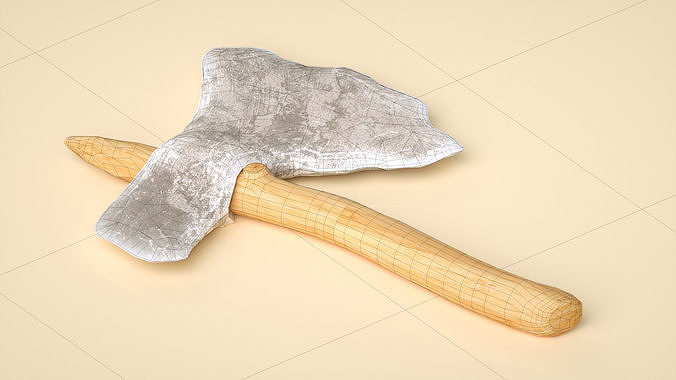 axe stone axe Low-poly 3D model