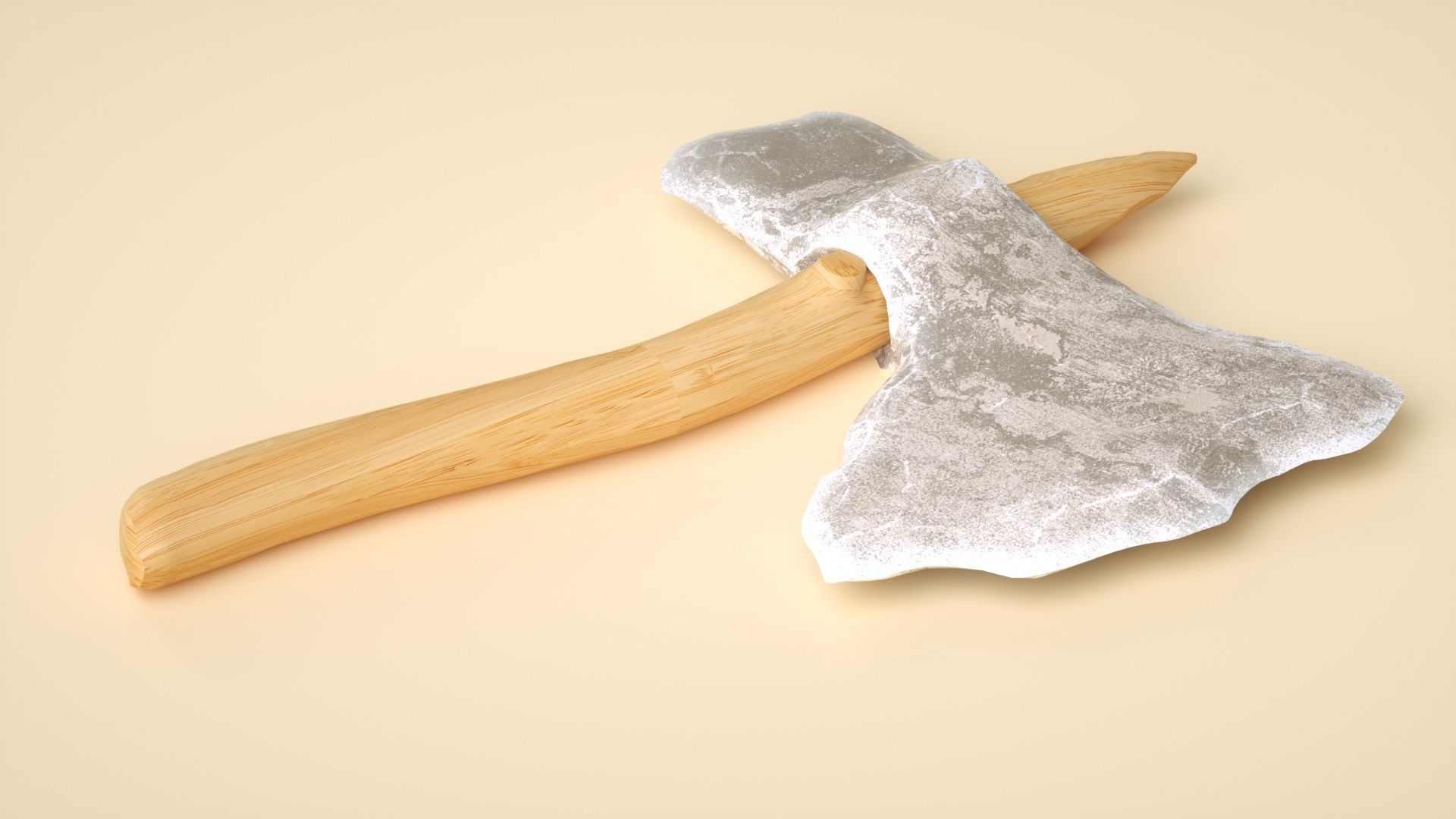 axe stone axe Low-poly 3D model_3