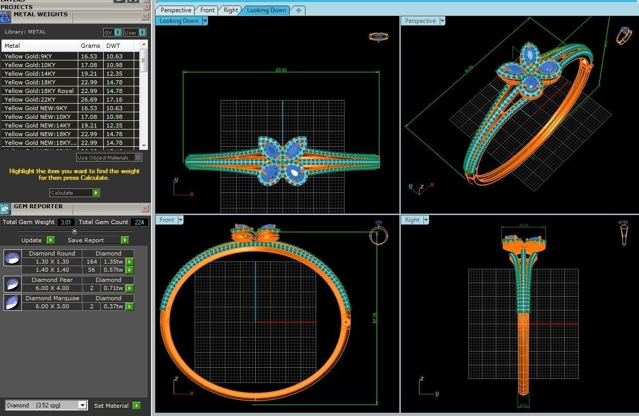 Women Bangle 3dm STL OBJ FBX Render Details 3D print model_9
