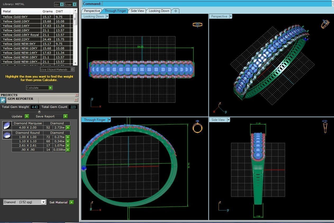 Women Bangle 3dm STL OBJ FBX Render Details 3D print model_9