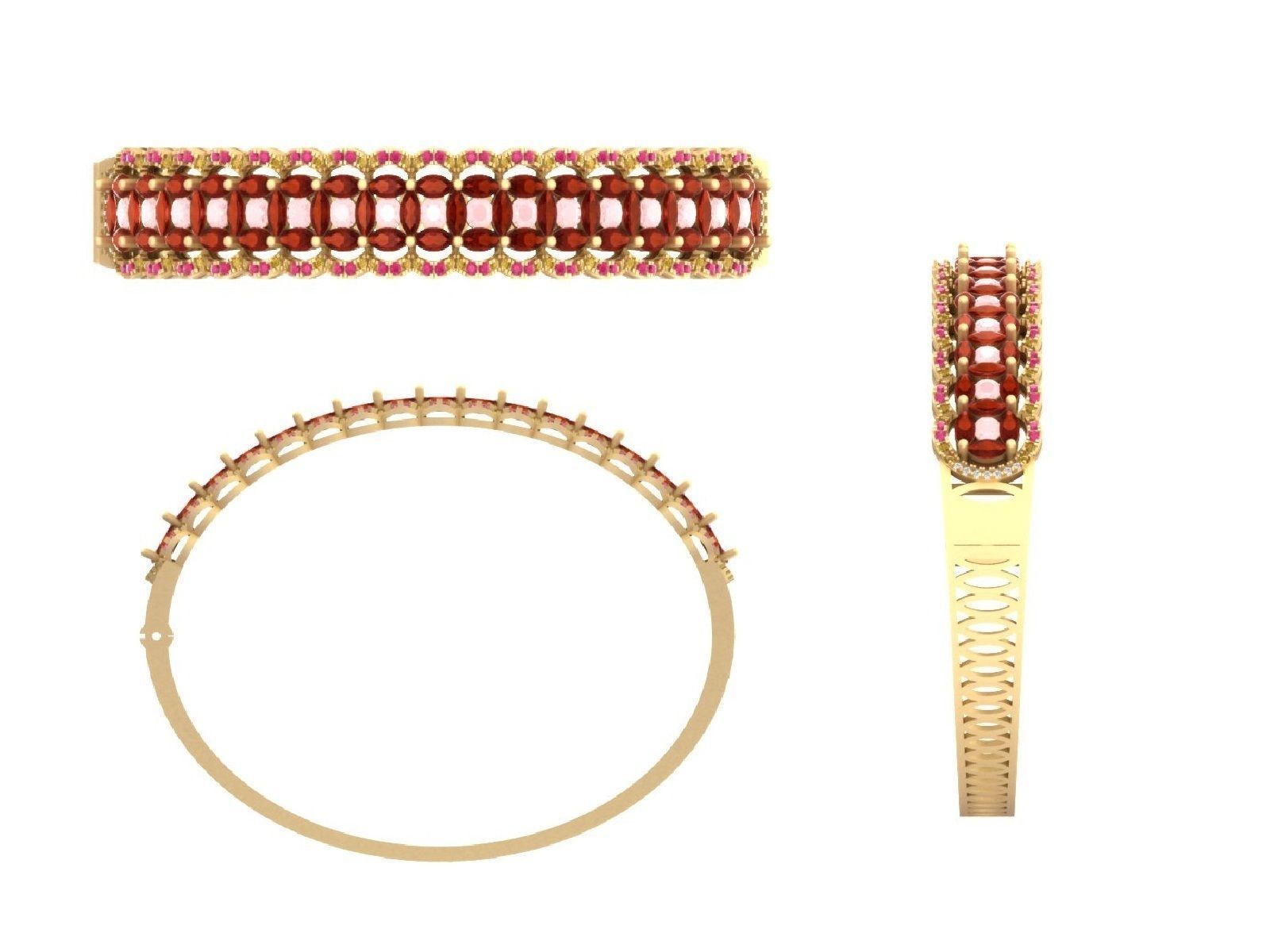 Women Bangle 3dm STL OBJ FBX Render Details 3D print model_6