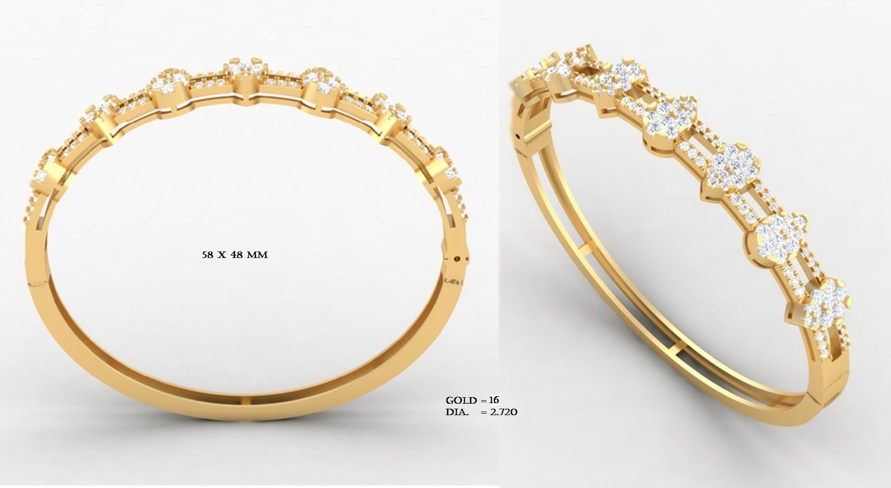 Women Bangle 3dm STL OBJ FBX Render Details 3D print model_8