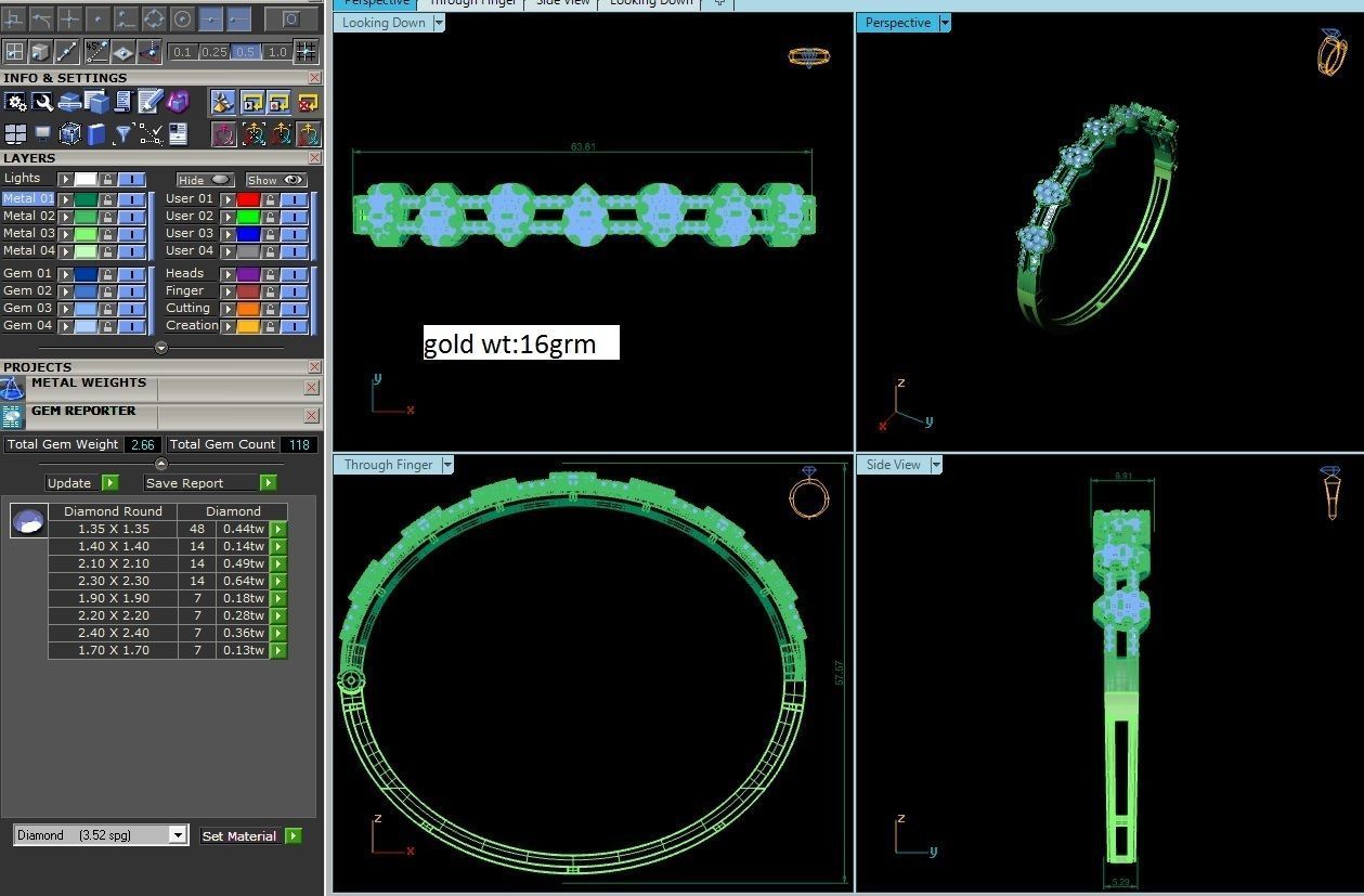 Women Bangle 3dm STL OBJ FBX Render Details 3D print model_9