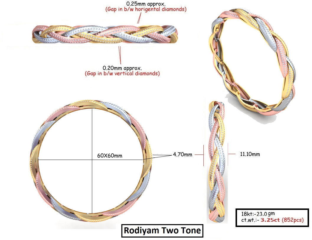 Women Bangle 3dm STL OBJ FBX Render Details 3D print model_8