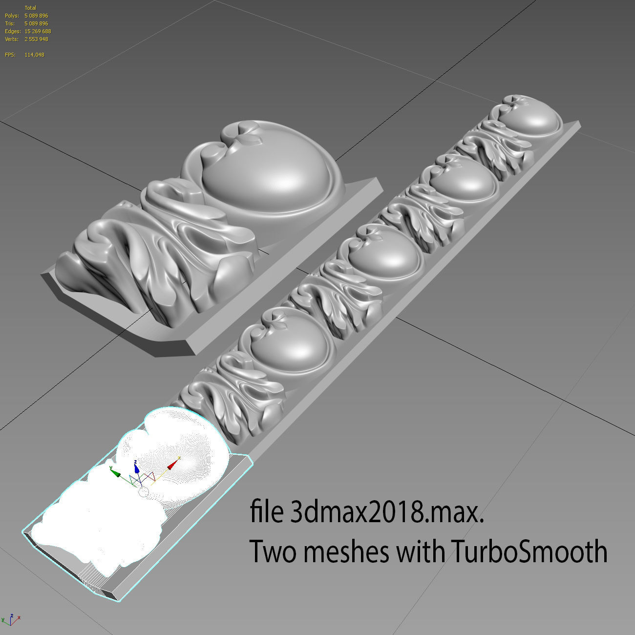 ionic molding frieze 3D model_3