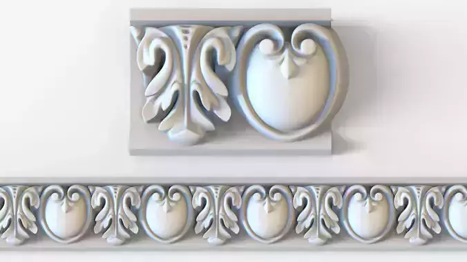 ionic molding frieze 3D model