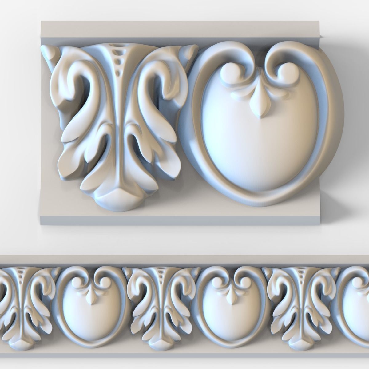 ionic molding frieze 3D model_2