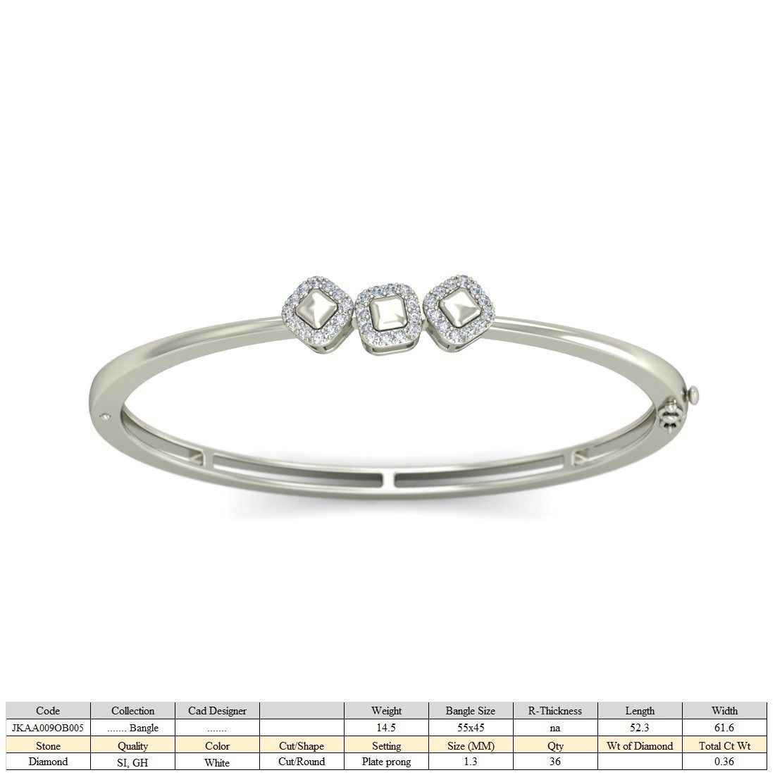 Women Bangle 3dm STL OBJ FBX Render Details 3D print model_5