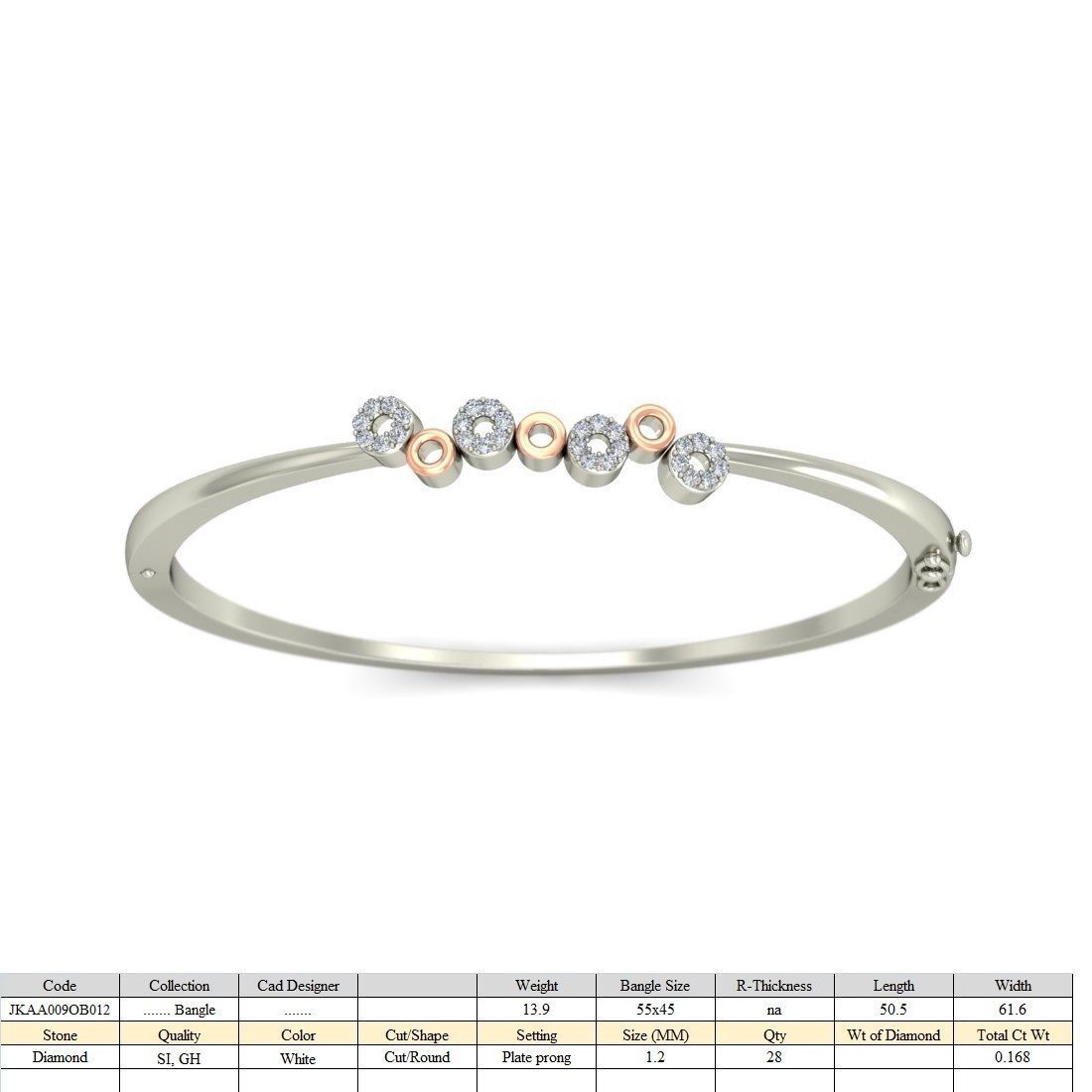 Women Bangle 3dm STL OBJ FBX Render Details 3D print model_8