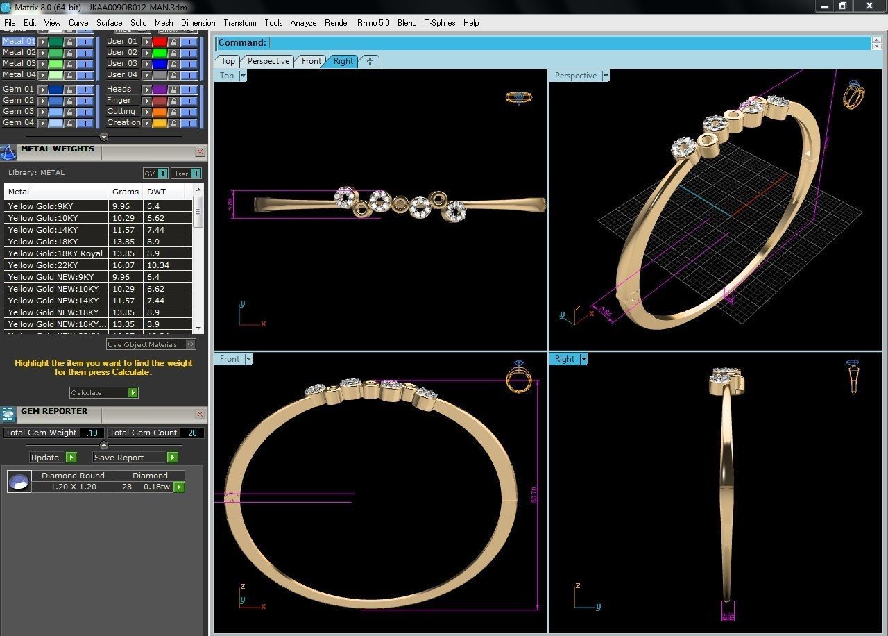 Women Bangle 3dm STL OBJ FBX Render Details 3D print model_9