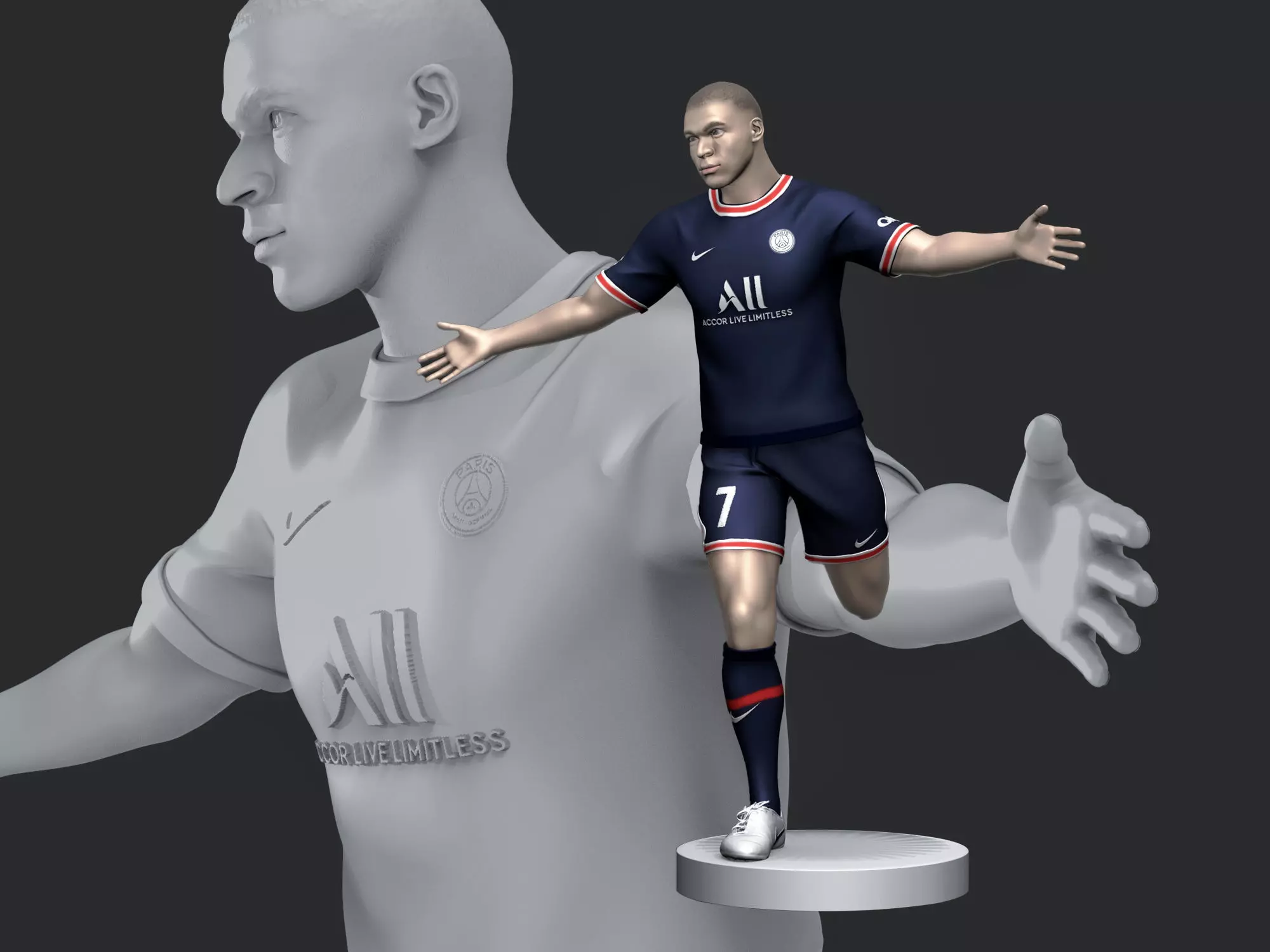 Kylian Mbappe 3D Printable 2 3D print model_0