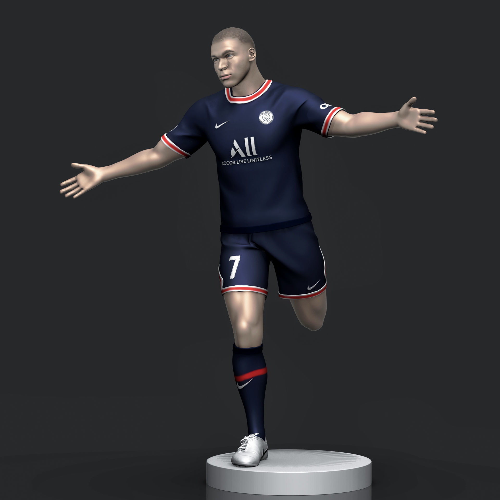 Kylian Mbappe 3D Printable 2 3D print model_4