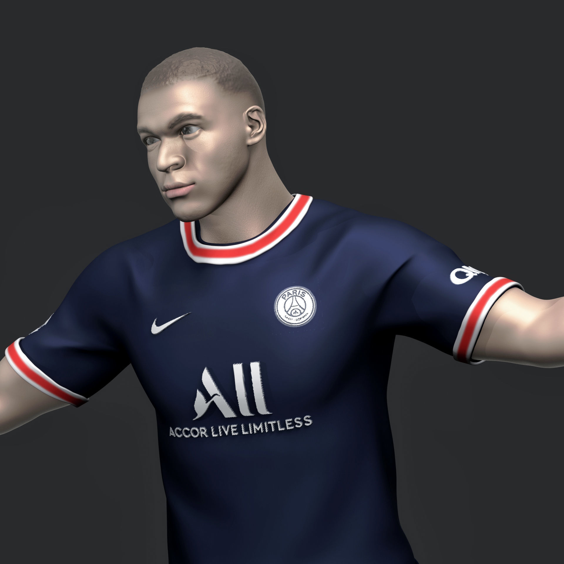 Kylian Mbappe 3D Printable 2 3D print model_11