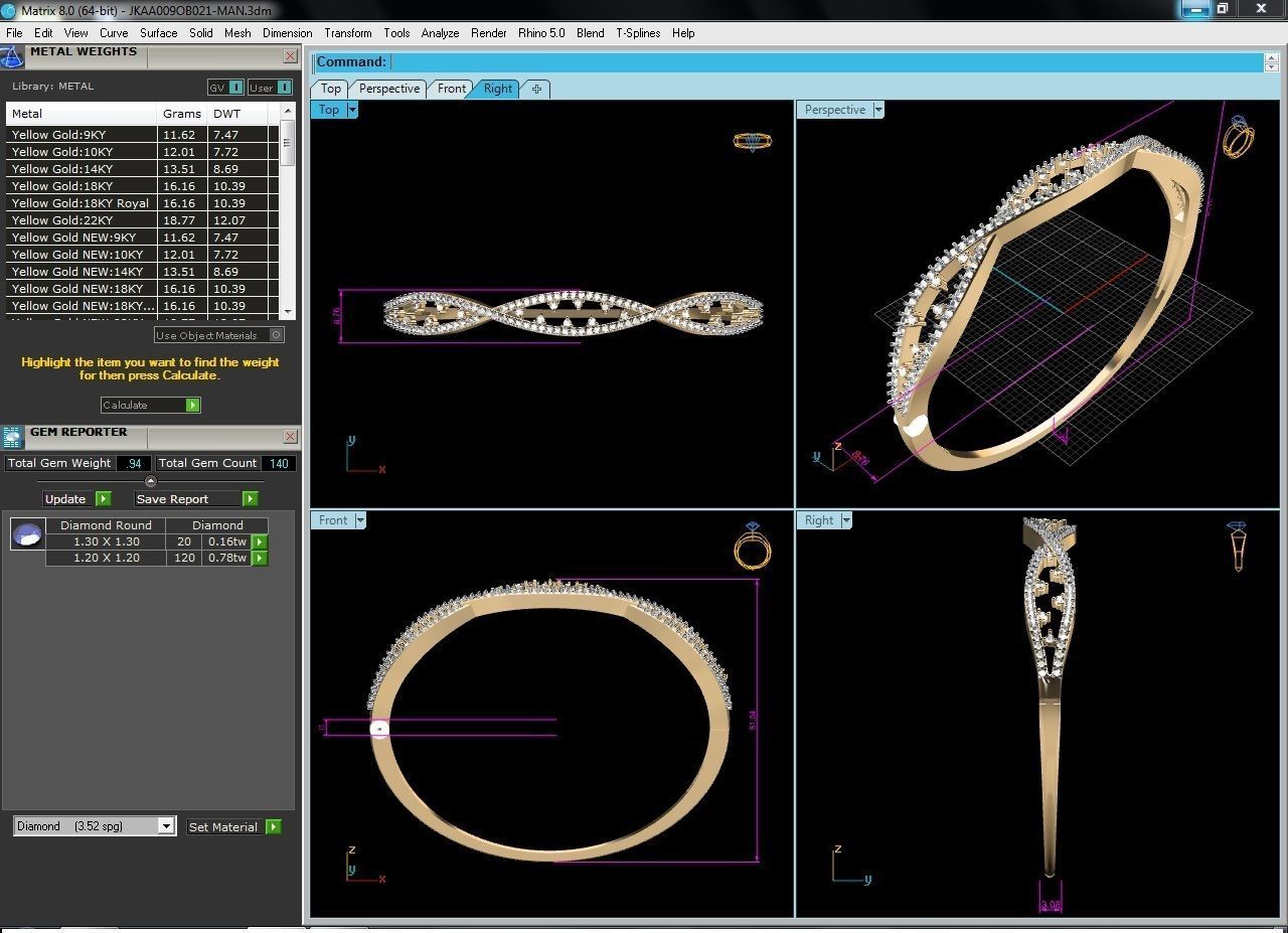Women Bangle 3dm STL OBJ FBX Render Details 3D print model_5