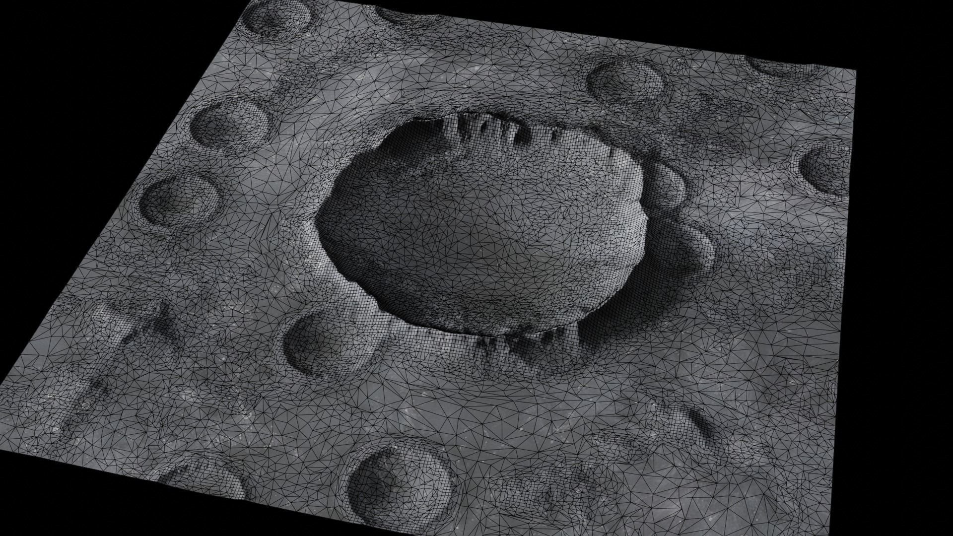 Moon crater Terrain 3D model_13