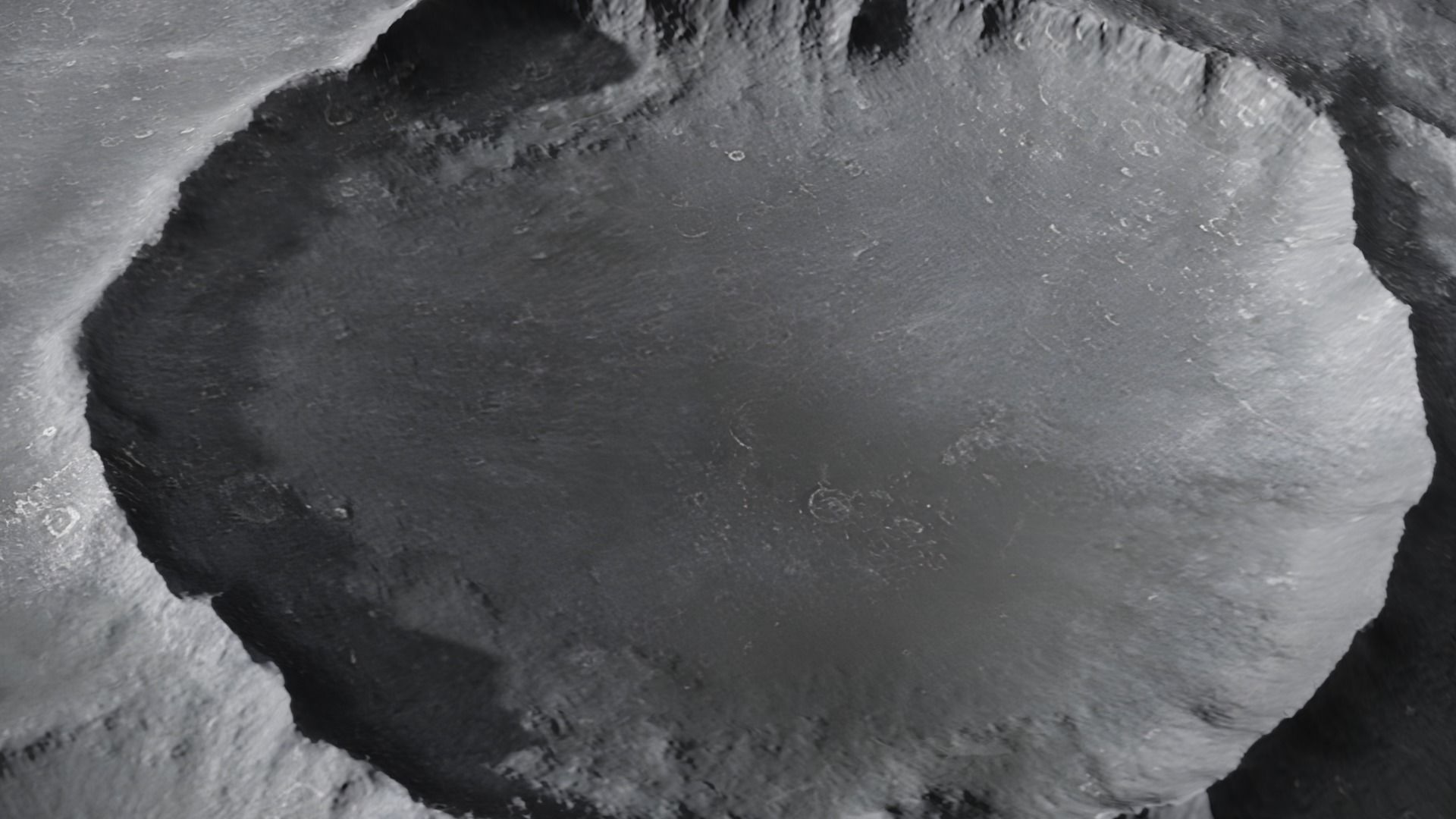 Moon crater Terrain 3D model_12