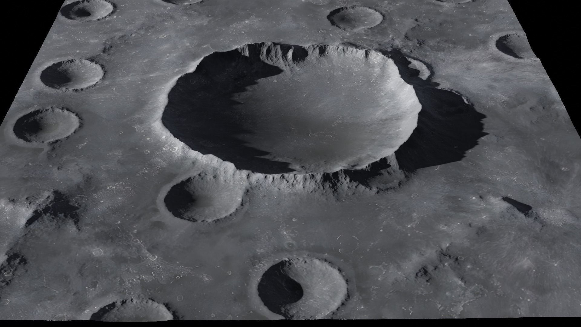 Moon crater Terrain 3D model_11
