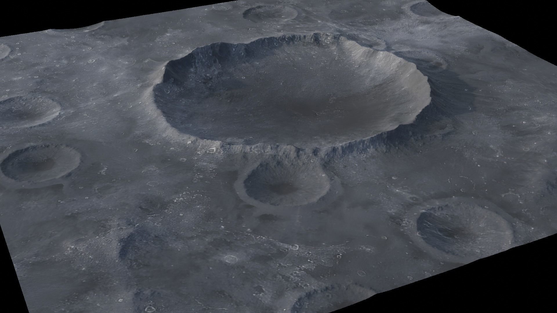 Moon crater Terrain 3D model_10