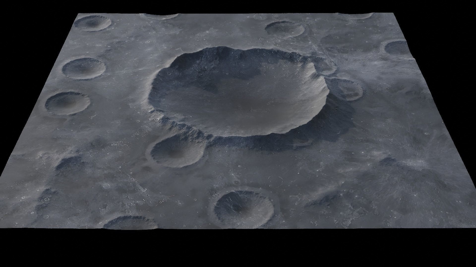 Moon crater Terrain 3D model_9