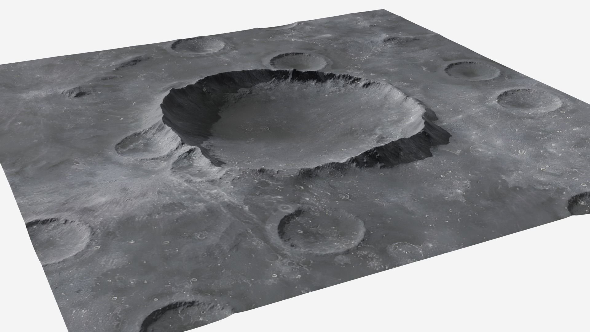 Moon crater Terrain 3D model_2
