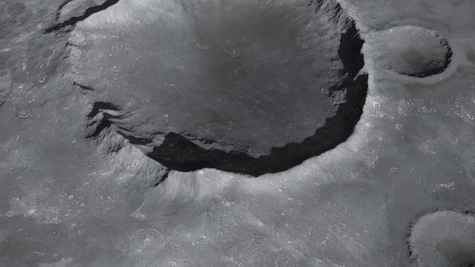 Moon crater Terrain 3D model_7