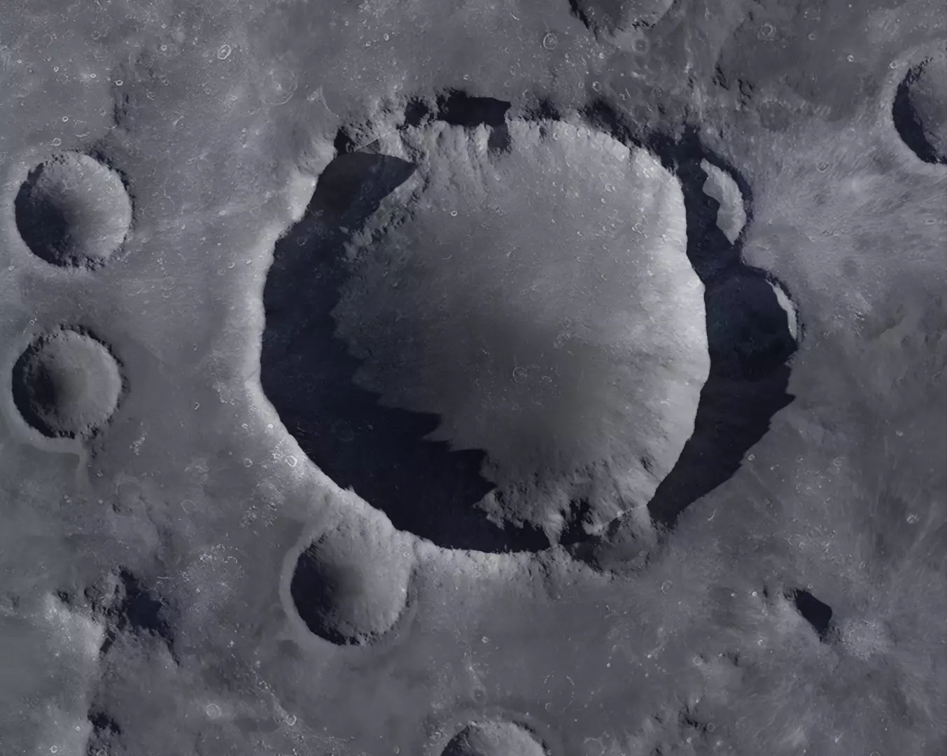 Moon crater Terrain 3D model_0