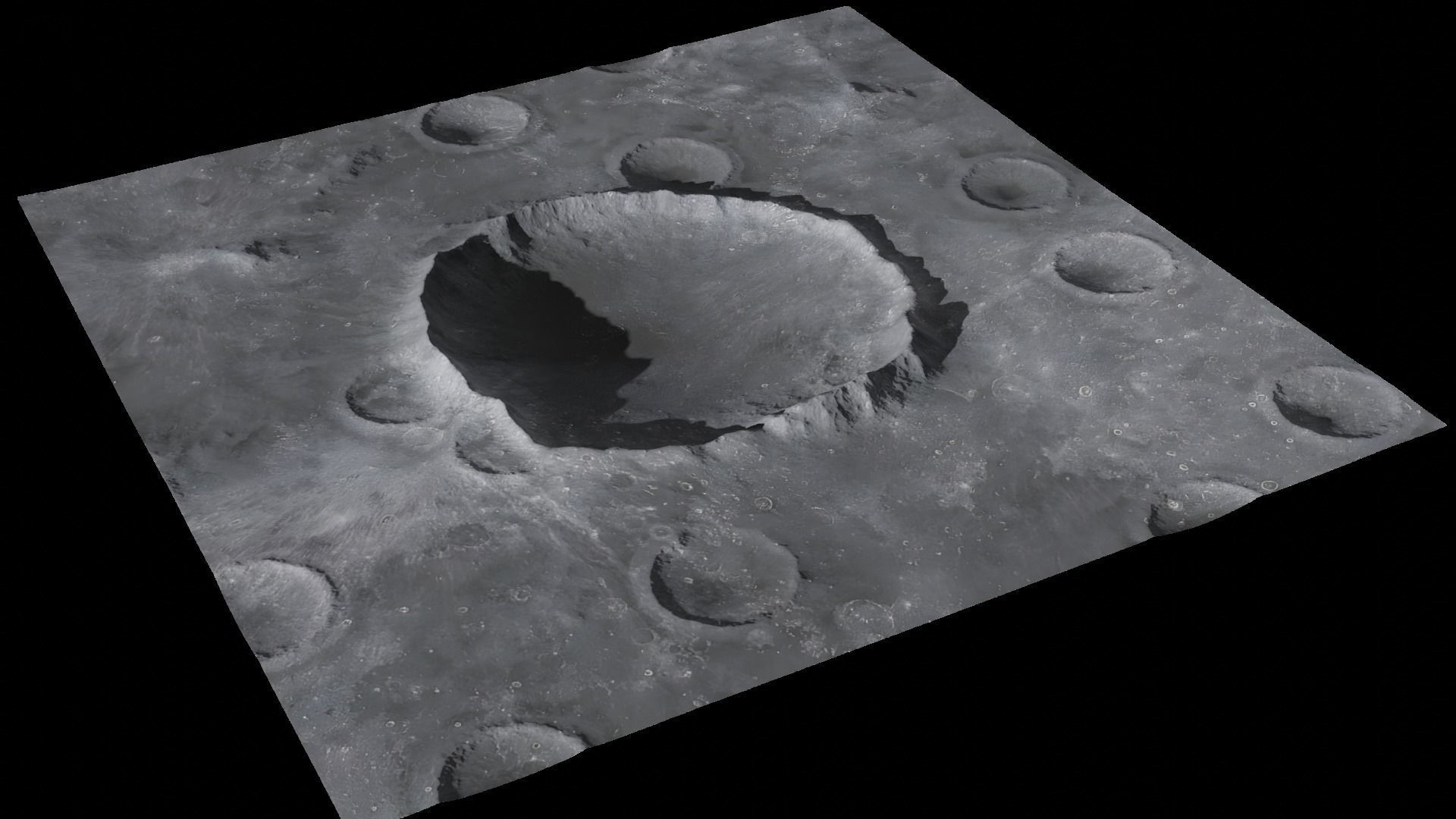 Moon crater Terrain 3D model_6