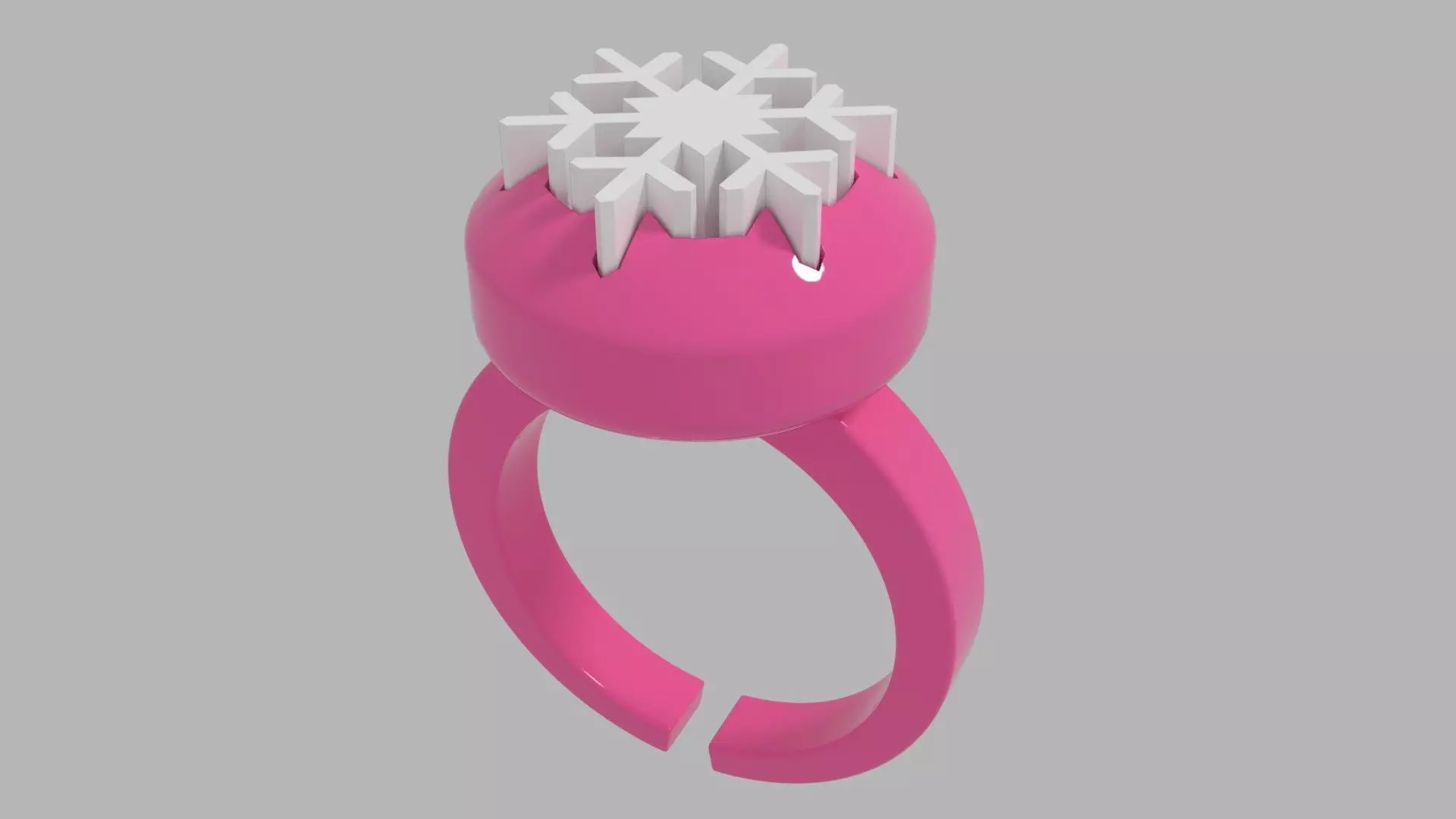 Snowflake ring 3D print model_0