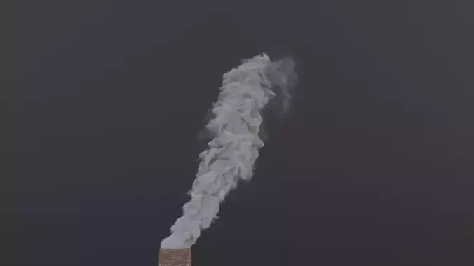 Smoke from a chimney from a thermal power plant Free 3D model