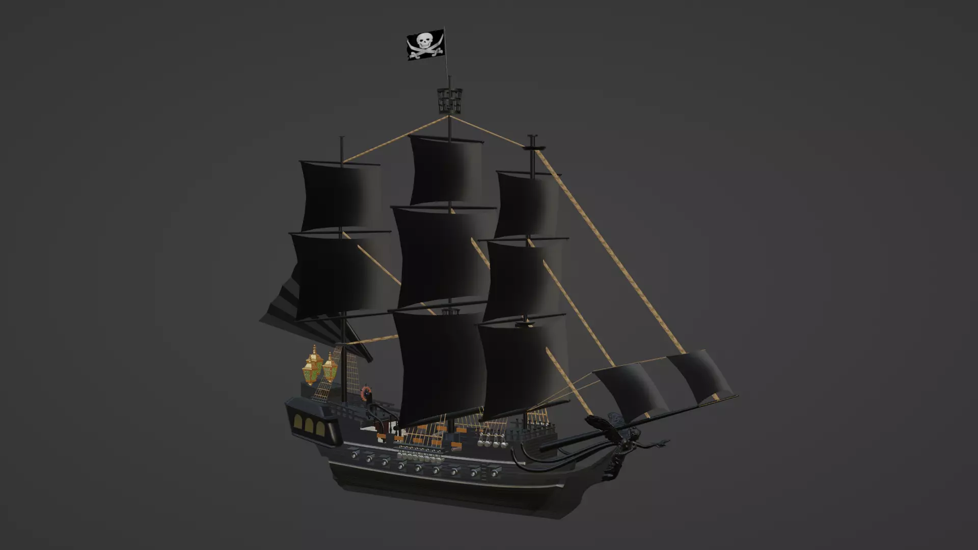 3D model Pirate ship VR / AR / low-poly | CGTrader
