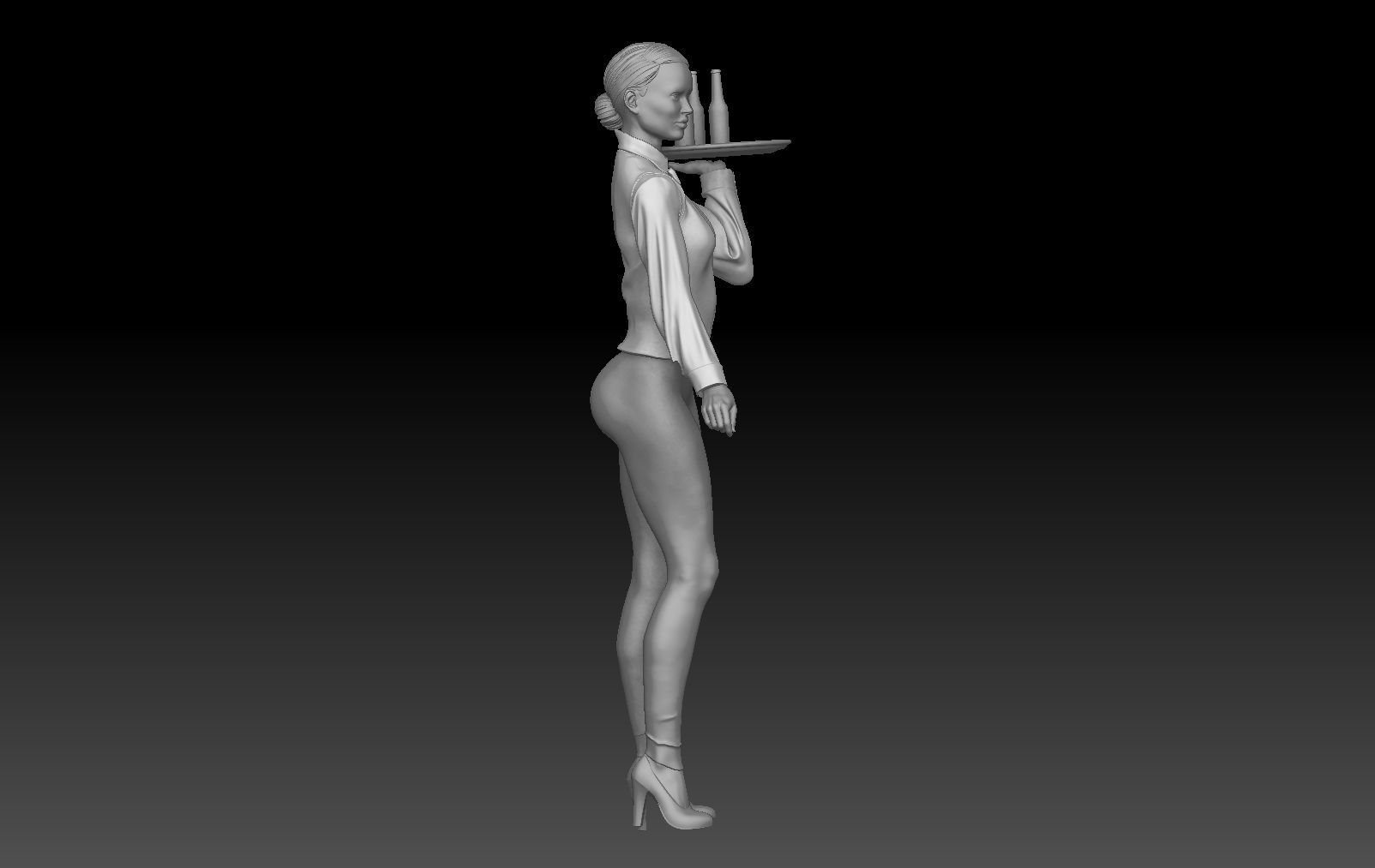 BAR TENDER GIRL 2 3D print model_3
