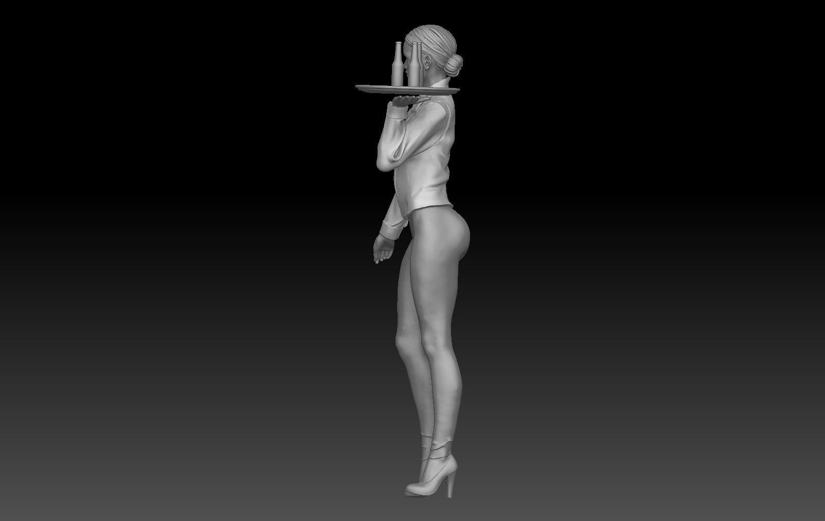 BAR TENDER GIRL 2 3D print model_1