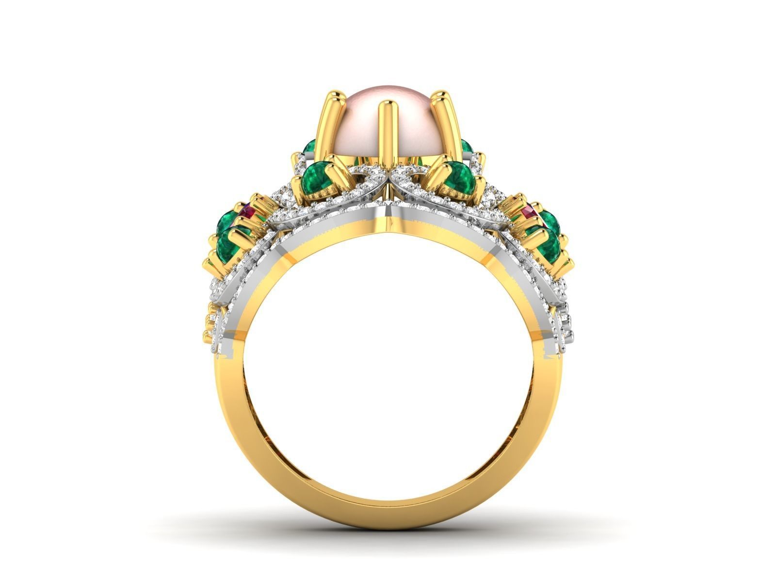 Cocktail Pear Diamond Ring 3dm STL OBJ FBX Render Details 3D print model_4