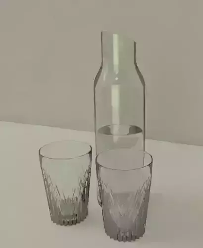 Carafe and glasses - no material