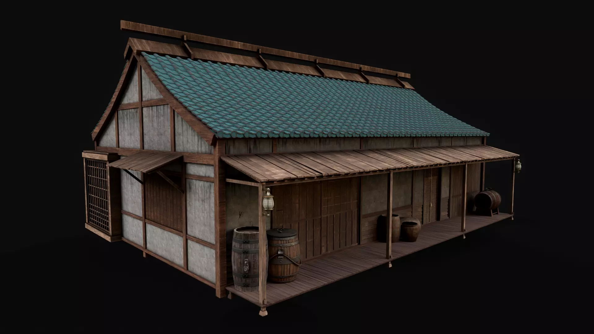 Japanese Realistic Building 3D model_0