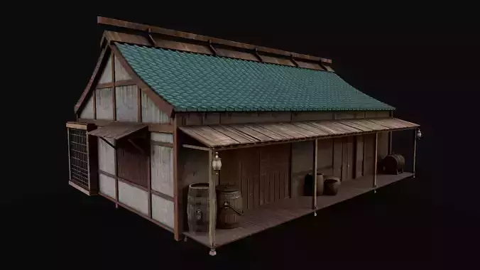 Asian Japanese Traditional Realistic Building 3D model