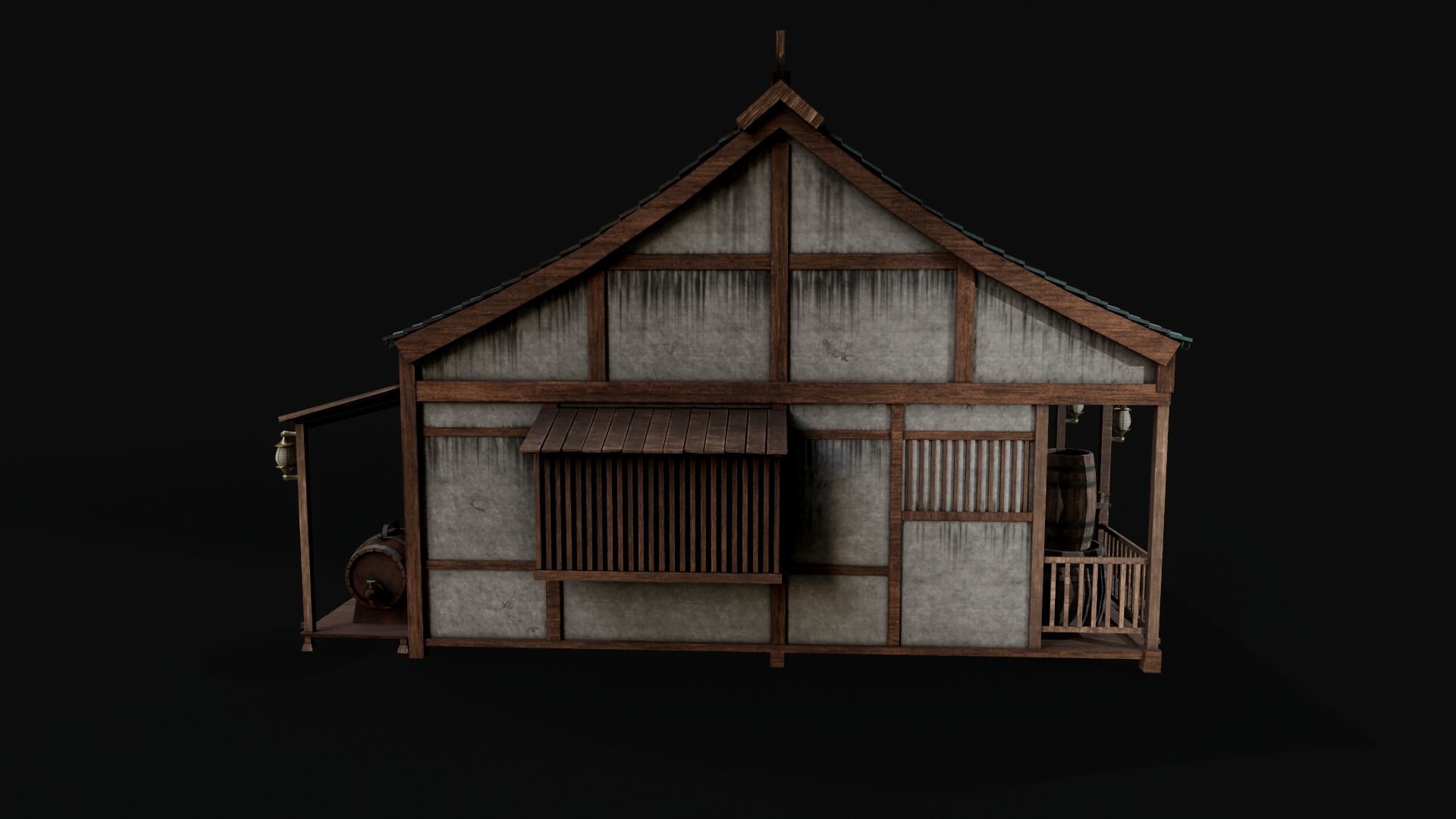 Japanese Realistic Building 3D model_5