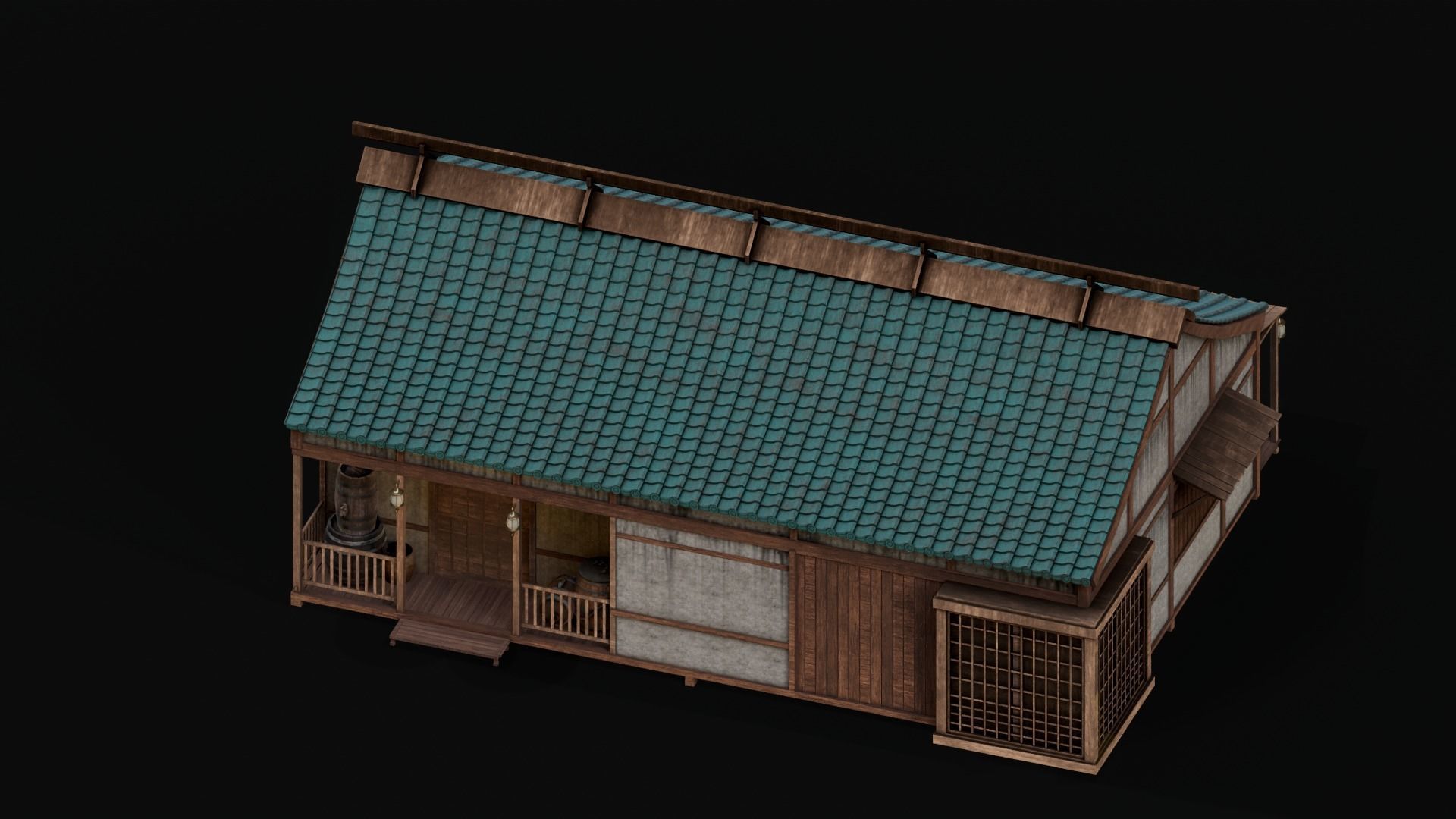 Japanese Realistic Building 3D model_24