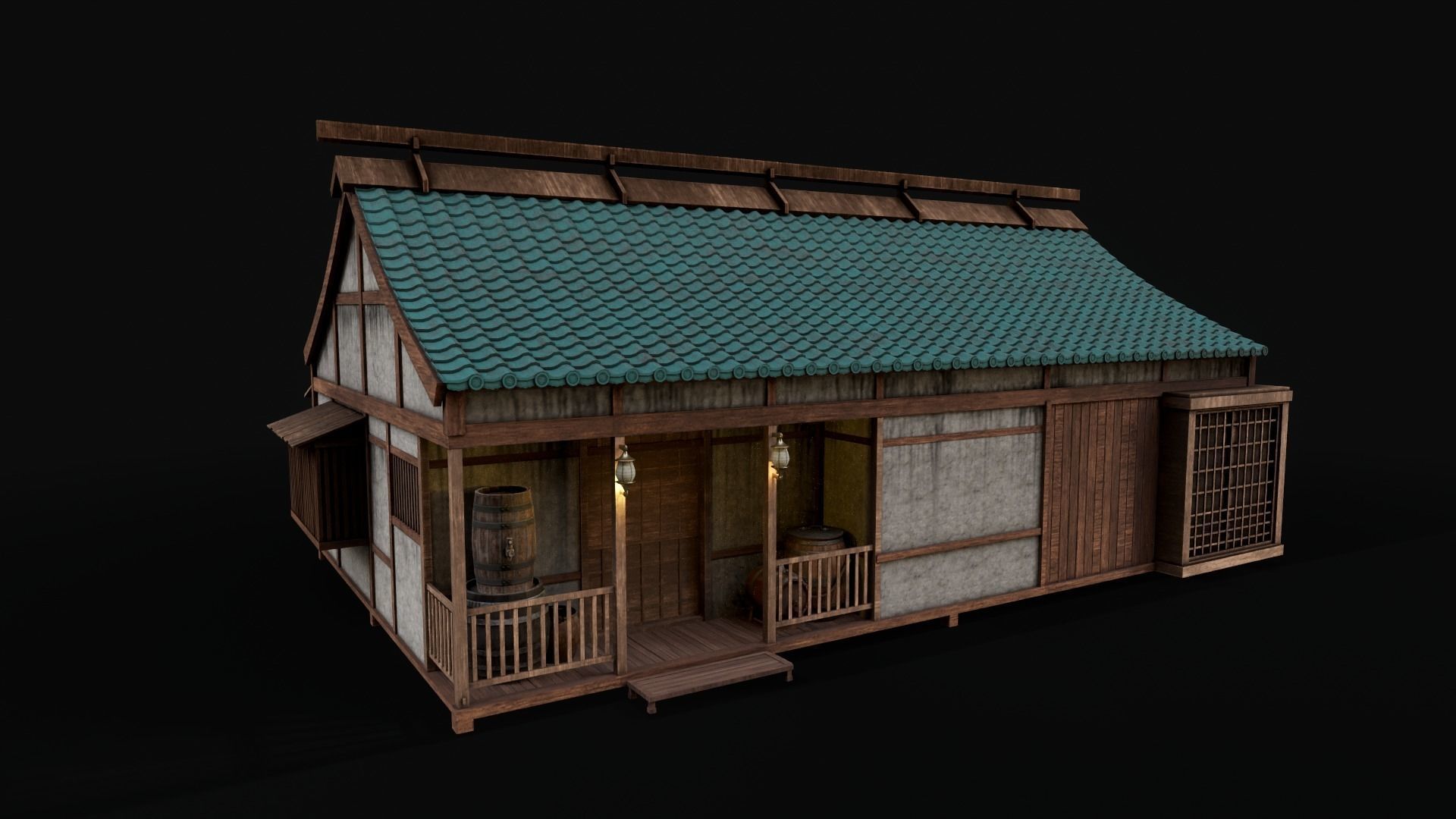 Japanese Realistic Building 3D model_12