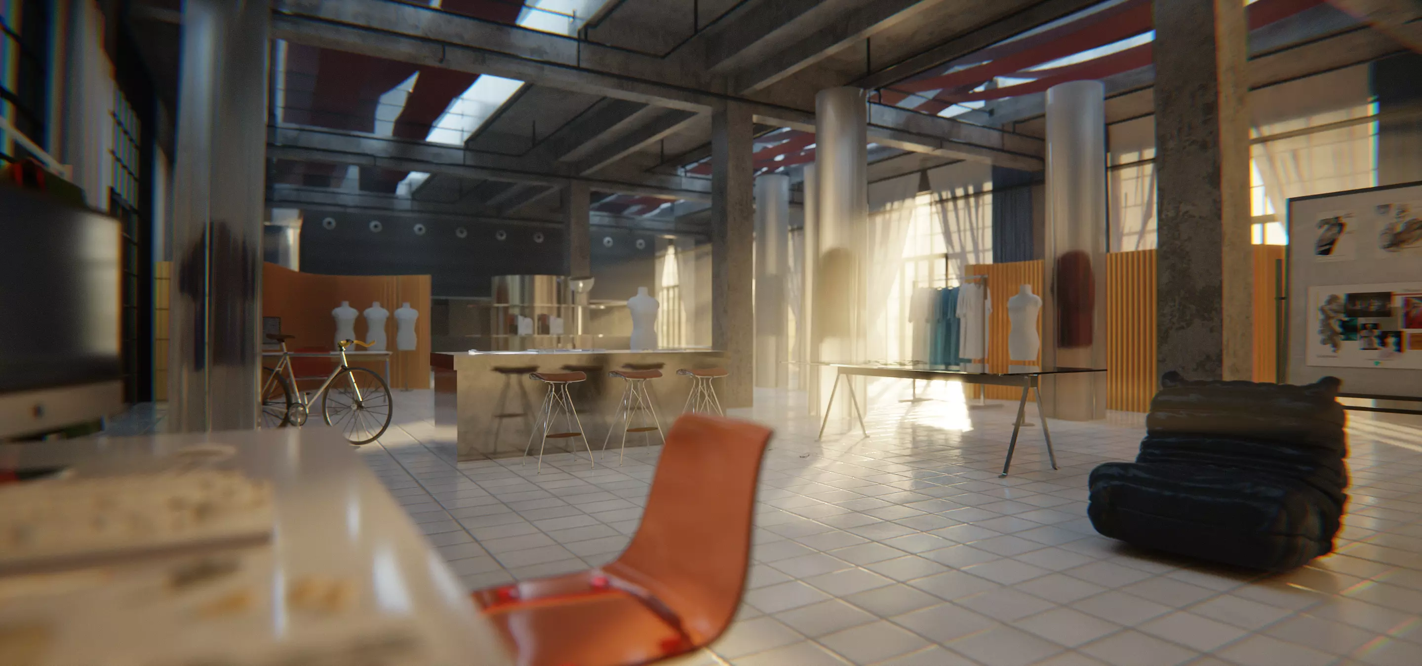 clothing design studio 3D model_0