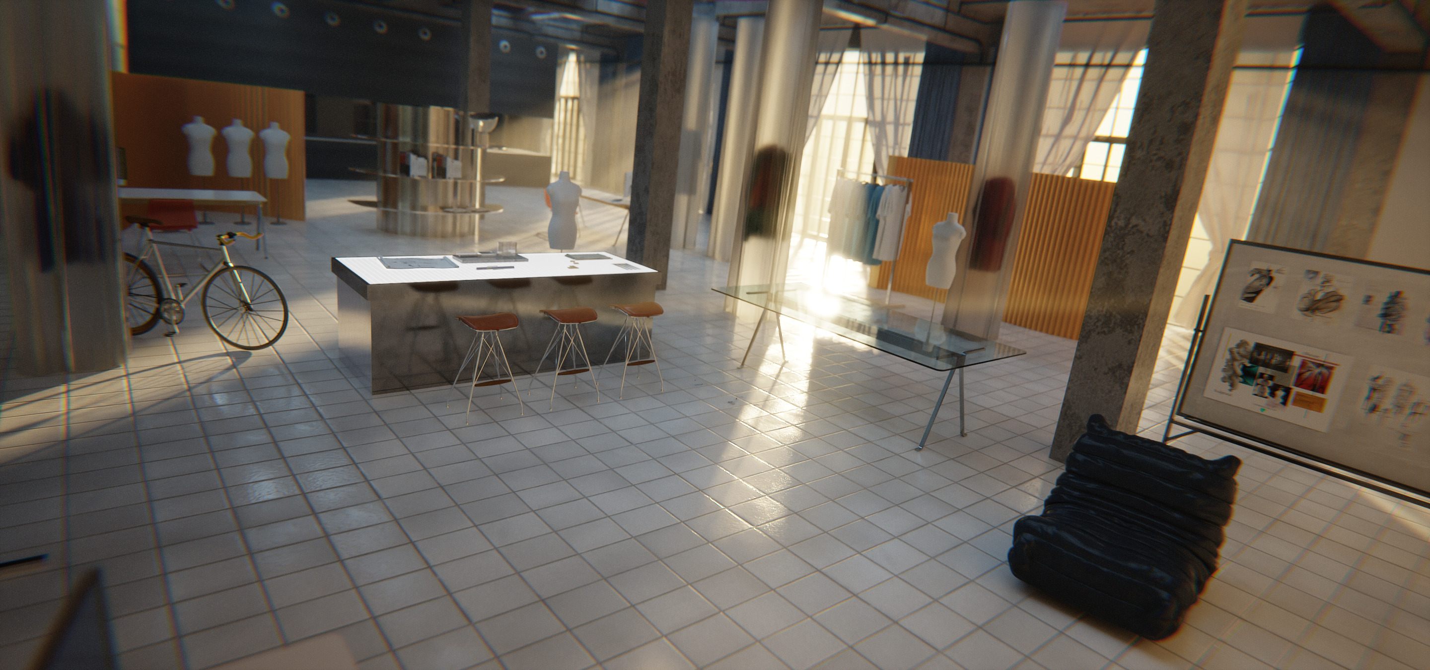 clothing design studio 3D model_1