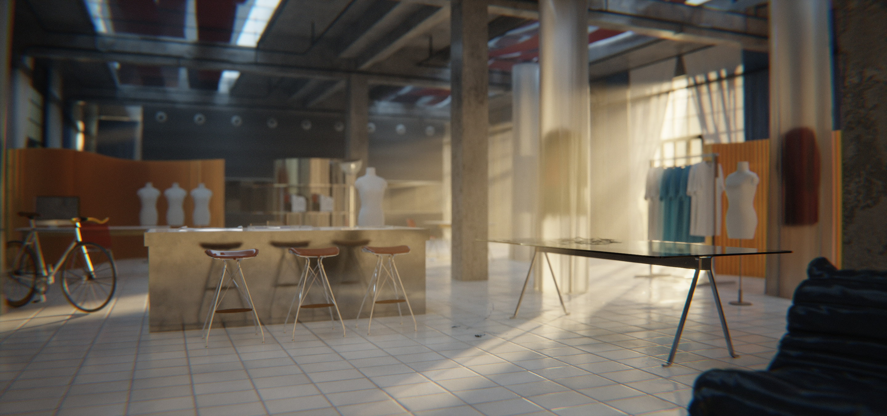 clothing design studio 3D model_2