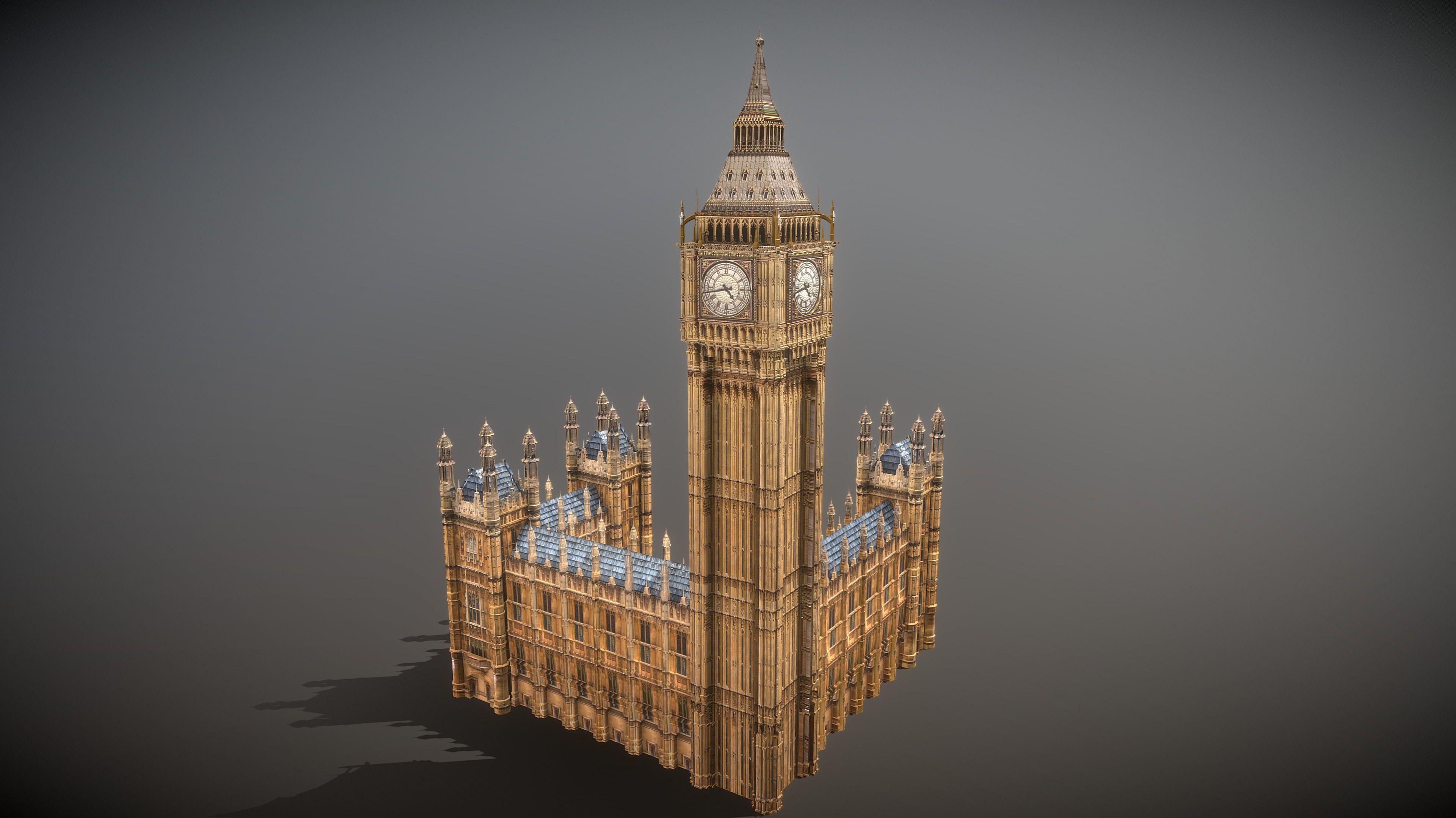 World Famous Buildings  Low-poly 3D model_9