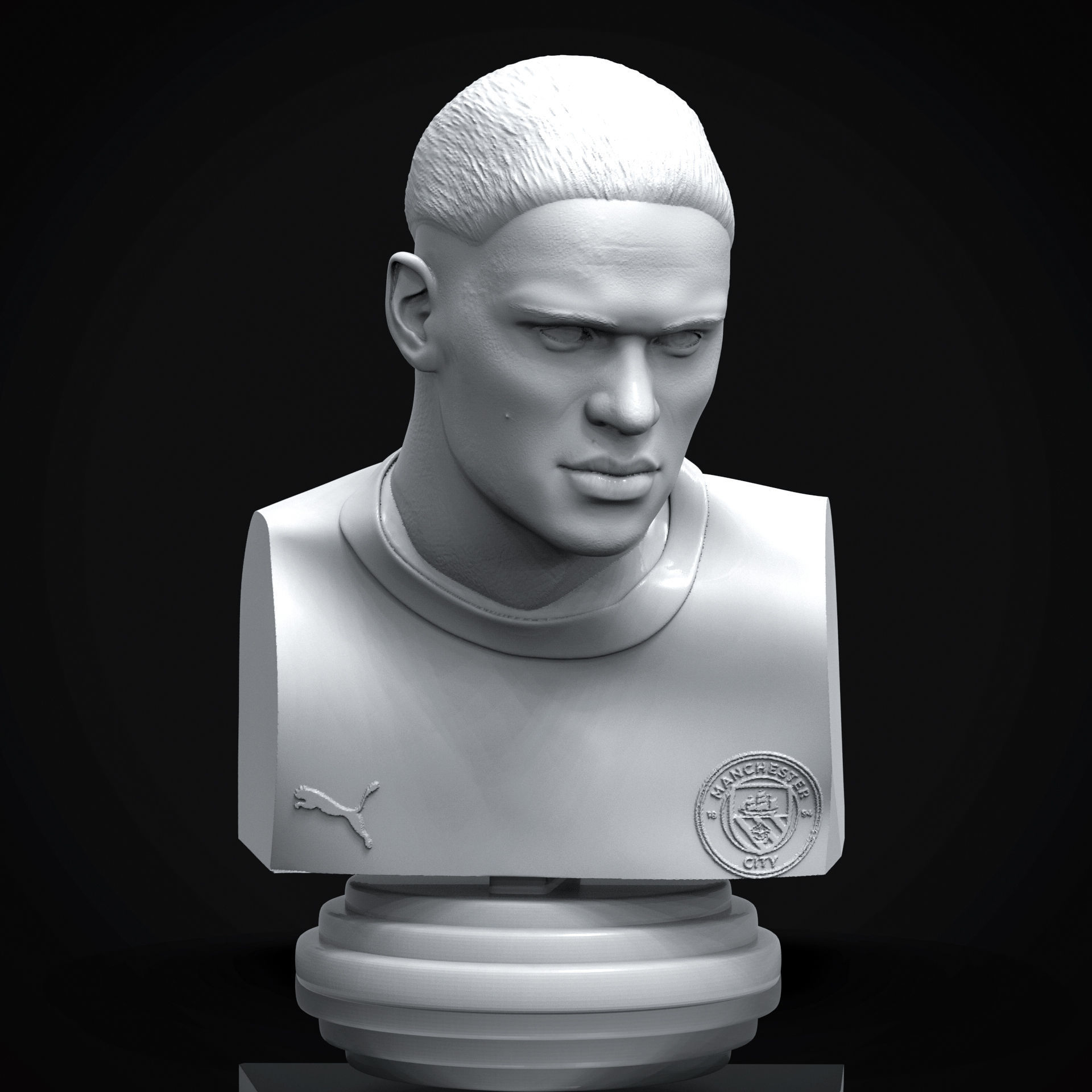 Erling Haaland 3D Printable Bust 3D print model_3